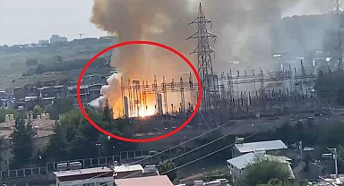 Diyarbakır'da ana trafo merkezindeki yangın ve patlamalar kamerada
