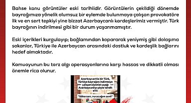 DMM: Azerbaycan'da Türk bayrağının indirilmeye çalışıldığı iddiaları asılsızdır