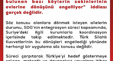 DMM'den TSK'nın Resulayn'da dönüşleri engellediği iddiasına yalanlama