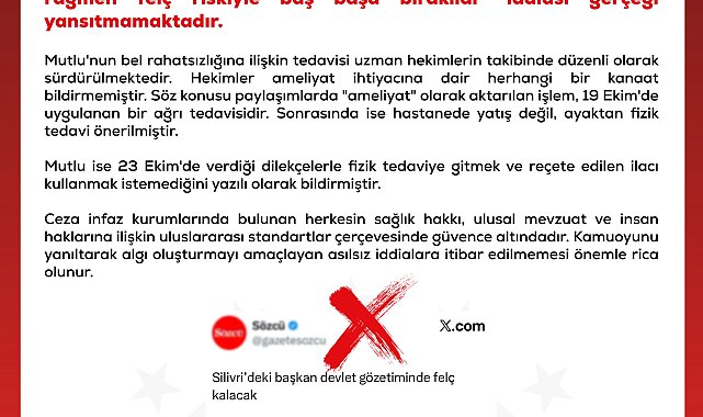 DMM'den tutuklu Hasan Mutlu ile ilgili iddialara yalanlama
