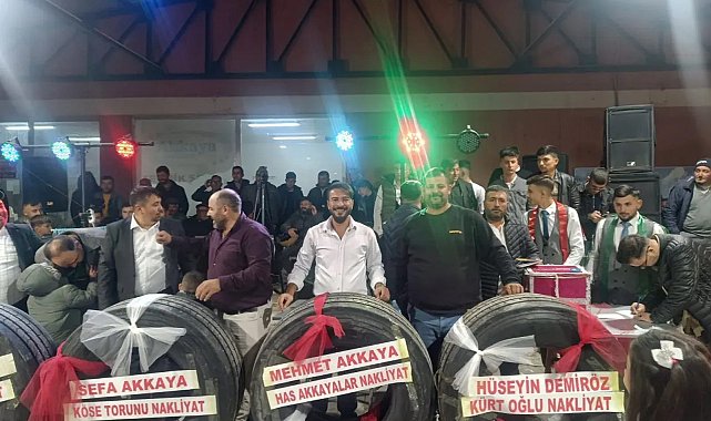 Düğünde damada kamyon lastiği hediye ettiler