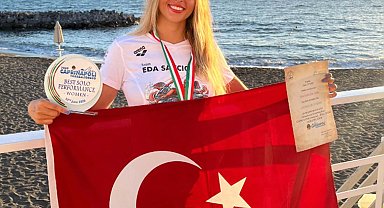 Eda Savcıgil, Catalina Kanalı'nı rekorla yüzdü