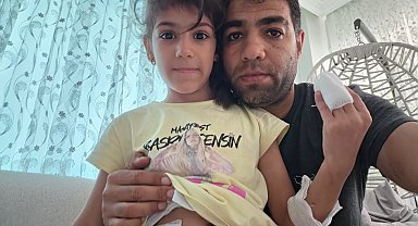 Elektrikli bisiklet yoldaki çukura düşüp, devrildi, baba ile kızı ölümden döndü