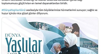 Emine Erdoğan'dan 'Dünya Yaşlılar Günü' paylaşımı