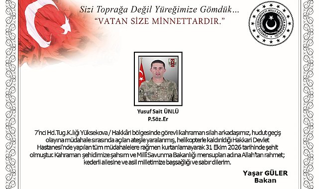 Hakkari'de hudut geçiş olayına müdahale ederken açılan ateşle yaralanan asker şehit oldu