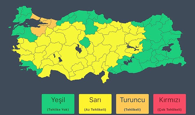 İçişleri Bakanlığı'ndan 'sağanak' ve 'fırtına' uyarısı