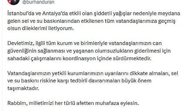 İletişim Başkanı Duran: Devletimiz tüm kurum ve birimleriyle sahada