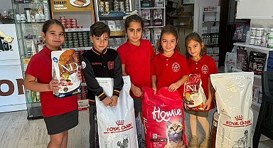 İlkokul öğrencileri hayvan sevgisini iyiliğe dönüştürdü