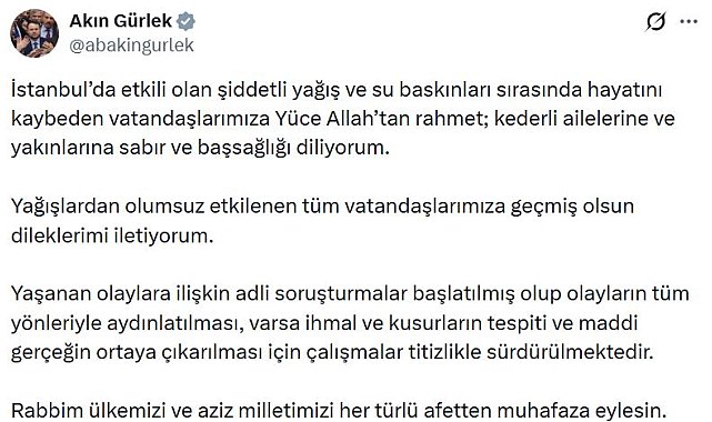 İstanbul'daki su baskınlarına ilişkin adli soruşturma