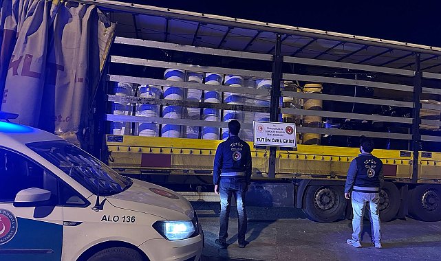 İzmir'de kaçak tütün operasyonu; 125,4 milyon TL'lik eşya ele geçirildi