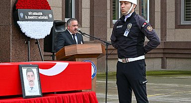 Kalp krizinden hayatını kaybeden polis memuru için uğurlama töreni