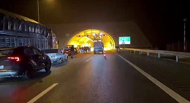 Kuzey Marmara Otoyolu'nda tünelde TIR yangını