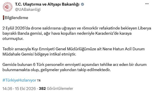 Liberya bayraklı gemi, Karadeniz'de karaya oturdu