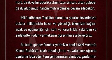 MİT Başkanı Kalın'dan Cumhuriyet Bayramı mesajı