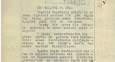 MİT, İnönü ile Churchill görüşmesinin Alman çevrelerine yansımasına ilişkin belgeyi paylaştı