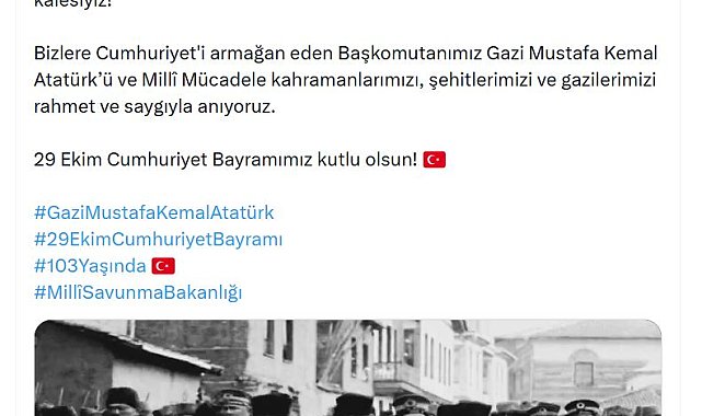 MSB'den 29 Ekim Cumhuriyet Bayramı'na özel klip