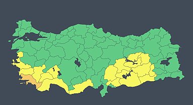 Muğla için 'turuncu', 18 il için 'sarı' kodlu uyarı