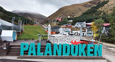 Palandöken Dağı'nın zirvesi karla kaplandı