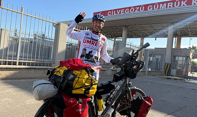 Rüyasını gerçekleştirmek için umreye giden bisikletli, Suriye'ye geçti