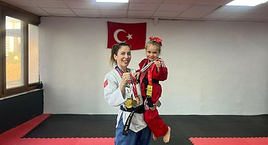 Şampiyon annenin antrenman arkadaşı 5 yaşındaki kızı Melodi