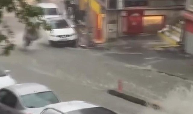 Şişli'de sel sularına kapılan kadın son anda kurtarıldı