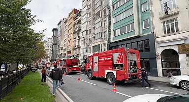 Şişli'de tadilat halindeki binada çıkan yangın söndürüldü