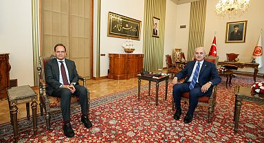 TBMM Başkanı Kurtulmuş, İtalya'nın Ankara Büyükelçisi Manzo'yu kabul etti