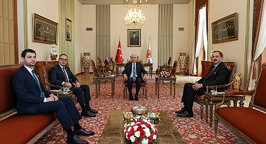 TBMM Başkanı Kurtulmuş, TÜRKPA Genel Sekreteri Hasan'ı kabul etti