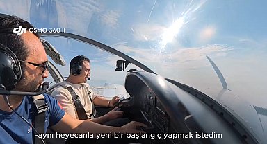 Tek motorlu iki uçakla 4 bin 500 feet'te evlilik teklifi