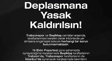 Trabzonspor'dan deplasman yasağının kaldırılması çağrısı