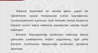 Türk bayrağına ve Atatürk'e hakaret içerikli paylaşımda bulunan öğretmen gözaltına alındı