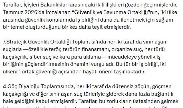 Türkiye ile Birleşik Krallık arasında güvenlik ve göç toplantısı