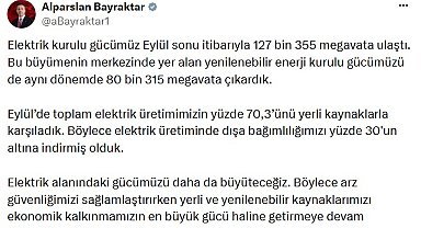 Türkiye'nin elektrik kurulu gücü 127 bin 355 megavata ulaştı