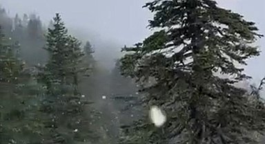 Uludağ'a kar yağdı