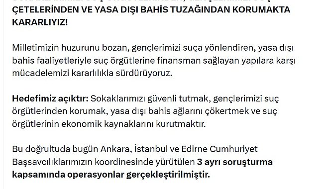 Yasa dışı bahis ve yeni nesil suç örgütü soruşturmalarında 150 gözaltı