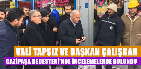 Karaman Valisi Tapsız ve Başkan Çalışkan, bedesten de inceleme yaptı