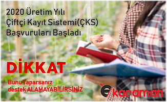 2020 Üretim Yılı Çiftçi Kayıt Sistemi (ÇKS)  Başvuruları Başladı