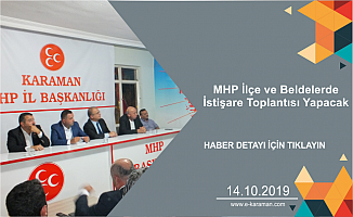 MHP ilçe ve beldelerde istişare toplantısı yapacak