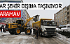 Karaman'da kar yığınları kamyonlarla şehir dışına taşınıyor